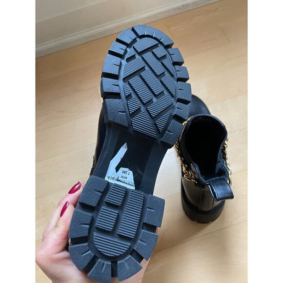 Madden girl Women's "Honey" Chain Chelsea black ankle boot sz 7/7.5 missized - Picture 11 of 11